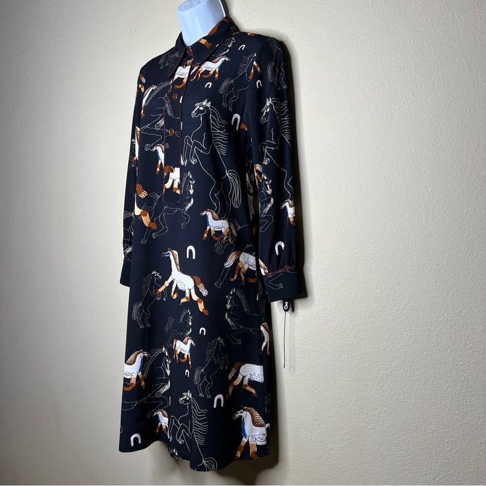 OTTOD’AME Black Horse Print Sheath Dress - Sz 2 - Picture 5 of 12